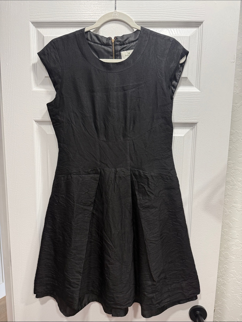 Kate Spade Classic Black Cap-Sleeve Fit & Flare Dress